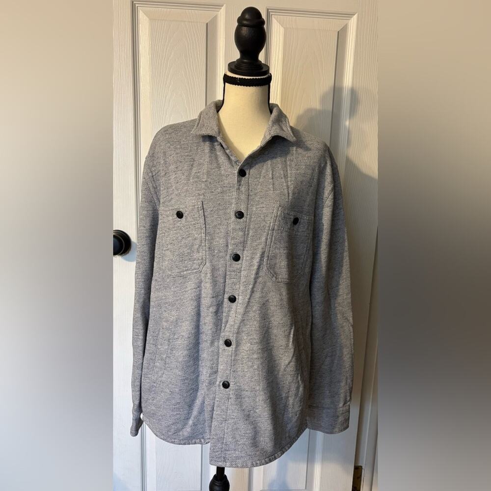 Grayer's Athletics Shacket Men's Large Button Down Heathered Gray